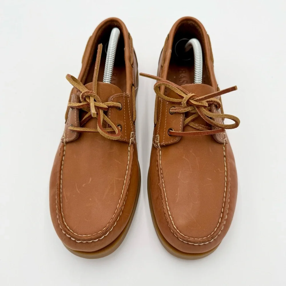 Bass Men's Brown Leather Boat Shoes